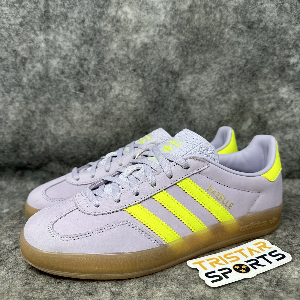Adidas Gazelle Indoor Shoes Womens Size 7.5 Silver Dawn Yellow Sneakers IH5492